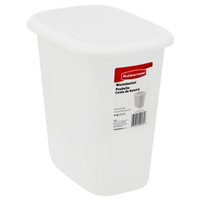 Rubbermaid 6 Quart White Vanity Wastebasket - EA - Image 1