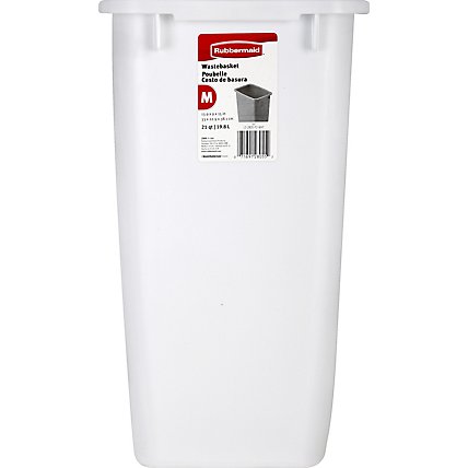 Rubbermaid 21 Quart White Wastebasket - EA - Image 1