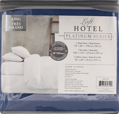 Loft Hotel 4 Pc Sheet Set - King - EA - Image 4