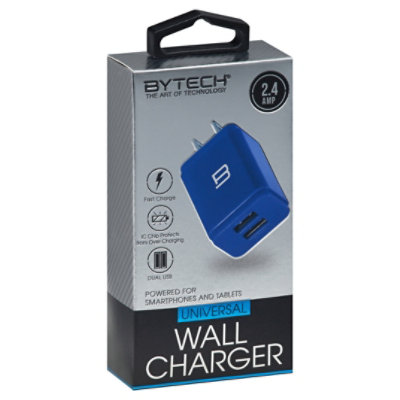 Dual Port 2.4 Amp Wall Charger Asst Color - EA