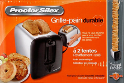 proctor silex white 2 slice toaster