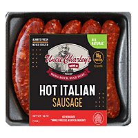 Uncle Charleys Hot Italian Sausage - 16 OZ - Image 1