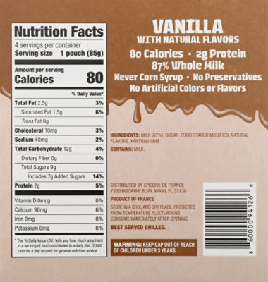 Yabon Vanilla Pudding To Go Squeezable Pouches - 4-3 OZ - Image 6