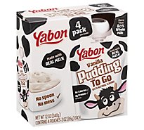 Yabon Vanilla Pudding To Go Squeezable Pouches - 4-3 OZ