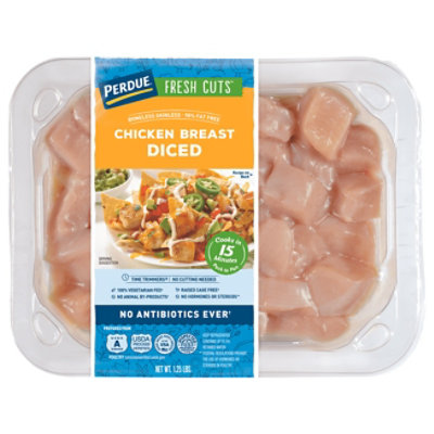 PERDUE FRESH CUTS Fresh Pre Cut Diced Chicken Breast  No Antibiotics Ever Traypack - 1.25 Lbs - Image 3