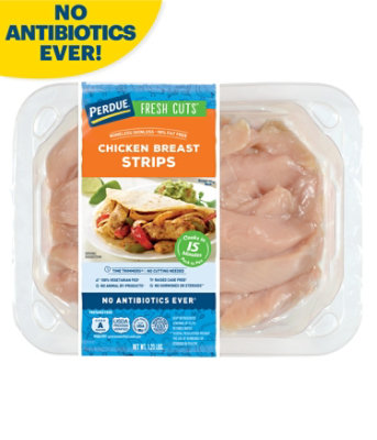 PERDUE FRESH CUTS Fresh Boneless Skinless Chicken Breast Strips Traypack - 1.25 Lbs - Image 1