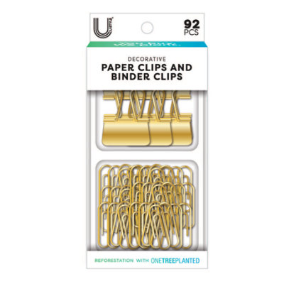 U Style Decorative Paper Clips & Binder Clips 92pcs - EA