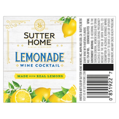 Sutter Home Lemonade - 187 ML - Image 5