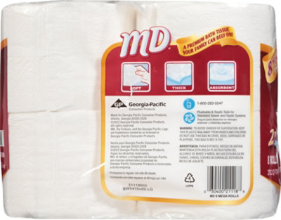 Md Bath Tissue 8 Mega Roll - 8 RL - Image 4