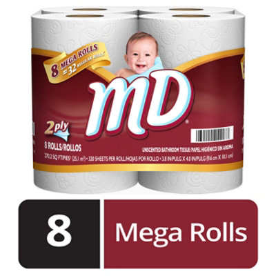Md Bath Tissue 8 Mega Roll - 8 RL - Image 1