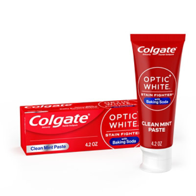 Colgate Optic White Stain Fighter with Baking Soda Toothpaste - 4.2 Oz