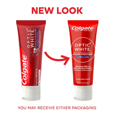 Colgate Optic White Stain Fighter with Baking Soda Toothpaste - 4.2 Oz - Image 2