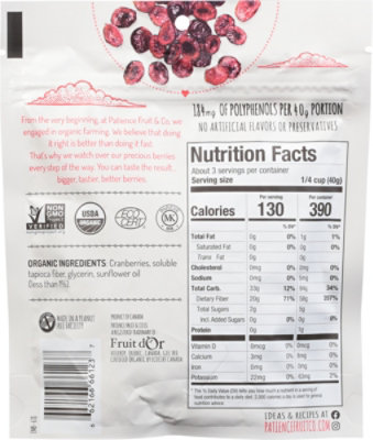 Patience Dried Cranberries Organic - 4 OZ - Image 6