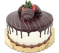 Chocolate Dipped Strawberry Cake 8 Inch - EA