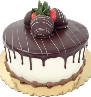 Chocolate Dipped Strawberry Cake 8 Inch - EA - Image 1