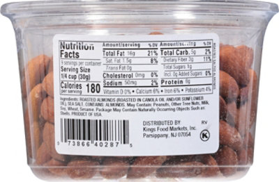 King’s Gourmet Foods Roasted Salted Almonds - 9.5 Oz - Image 6