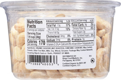 King's Organic Raw Cashews - 9 Oz - Image 6