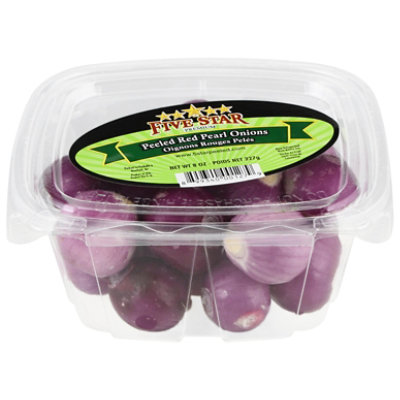5 Star Peeled Onions Red Pearl 8 Oz - 8 OZ - Image 1
