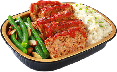 Turkey Meatloaf W/ Mashed Potato Green Beans - EA - Image 1