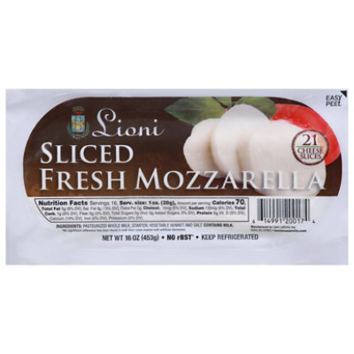 Lioni Sliced Mozzarella Log - 16 OZ - kingsfoodmarkets