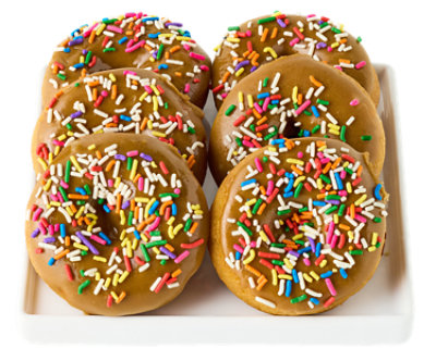 Vanilla Donuts with Maple Icing and Sprinkles - 6 Count - Image 1