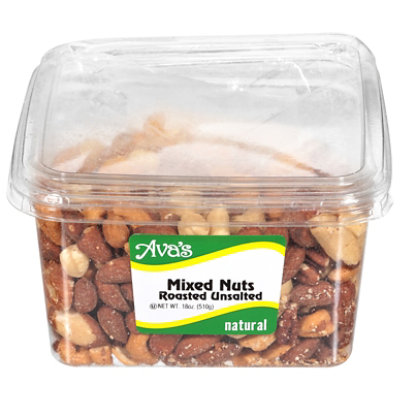 Ava's Deluxe Roasted No Salt Mixed Nuts Family Tub - 18 Oz - Image 1