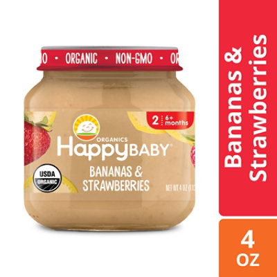 Happy Baby Organics Clearly Crafted Stage 2 Banana Strawberry - 4 Oz