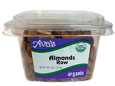 Ava Organic Almonds Raw - 8 OZ - Image 1