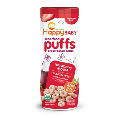 Happy Baby Organics Strawberry Beet Puffs Oz shaws