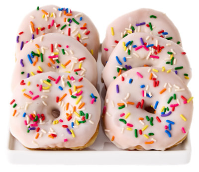 Vanilla Donuts With Pastel Confetti 6 Count - Each - Image 1