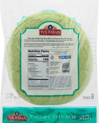 Toufayan Spinach Wraps - 11 OZ - Image 6