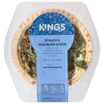 Quiche Spinach/mushroom - 10 OZ - Image 1