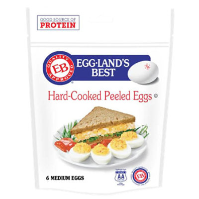 Egglands Best Organic HardCooked Peeled Eggs  - 6 Count - Image 1