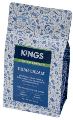 Kings Irish Cream Ground Coffee - 12 OZ - Image 1