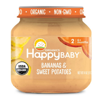 Happy Baby Organics Clearly Crafted Stage 2 Banana Sweet Potato - 4 Oz - Image 1
