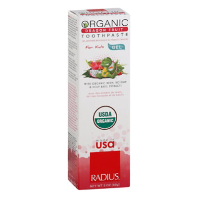 Radius Org Tthpste Gel Drgn Fruit - 1 OZ - Image 1