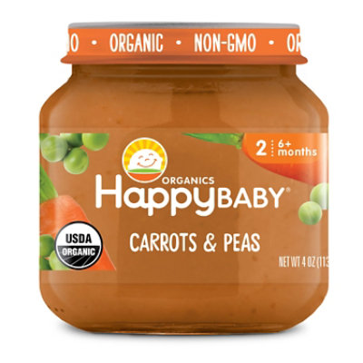 Happy Baby Organics Clearly Crafted Stage 2 Pea Carrot - 4 Oz - Image 1