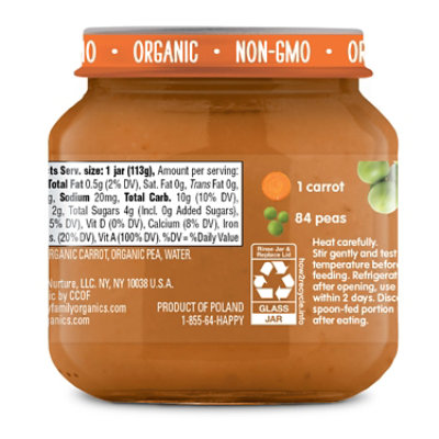 Happy Baby Organics Clearly Crafted Stage 2 Pea Carrot - 4 Oz - Image 2