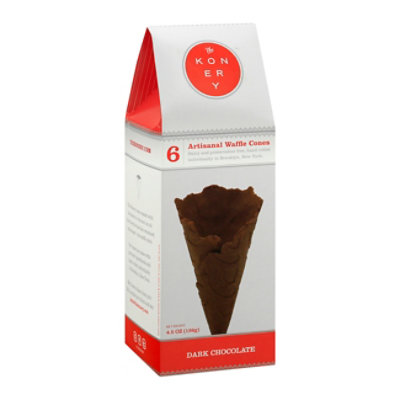 Konery Dark Choc Waffle Cones - 4.5 OZ - Image 1