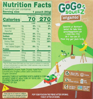 Go Go Squeeze Organic Cinnamon Applesauce - 12.8 Oz - Image 6