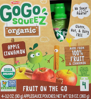Go Go Squeeze Organic Cinnamon Applesauce - 12.8 Oz - Image 2