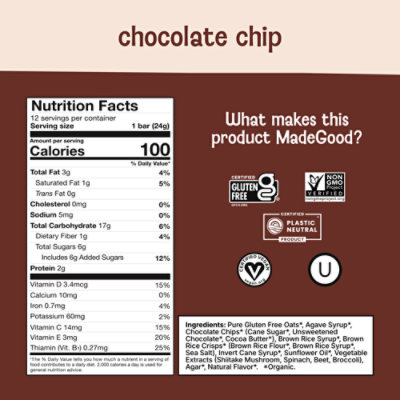 Made Good Chocolate Chip Bar Family Pack - 10.2 Oz - Image 3