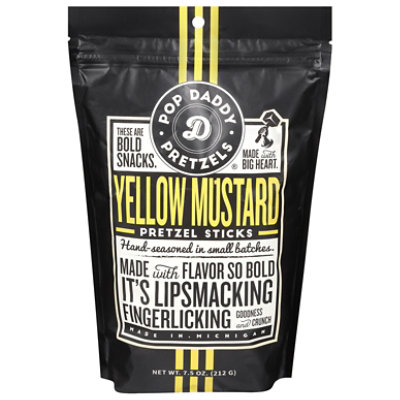 Pop Daddy Yellow Mustard Popcorn & Pretzels - 7.5 Oz - Image 1