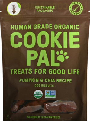 Cookie Pal Pumpkin Chia Organic Dog Treat - 10 Oz - Image 2