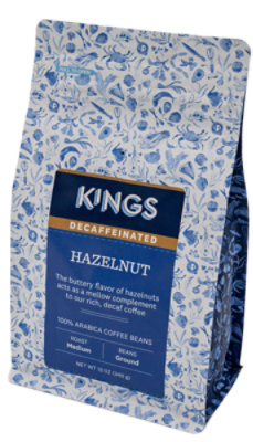 King's Hazelnut Decaf Ground Coffee - 12 Oz - Image 1