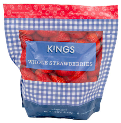 Kings Frozen Whole Strawberries - 16 OZ - Image 1