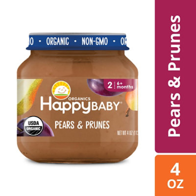 Happy Baby Organics Clearly Crafted Stage 2 Pear Prunes - 4 Oz - Image 1
