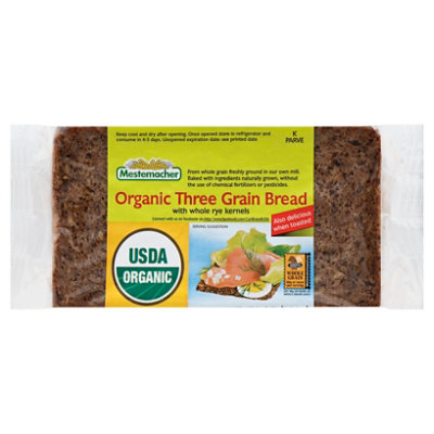Mestemacher Organic Three Grain Bread - 17.6 Oz - Image 1