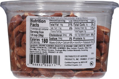 Aurora Organic Unsalted Almonds - 9.5 Oz - Image 6