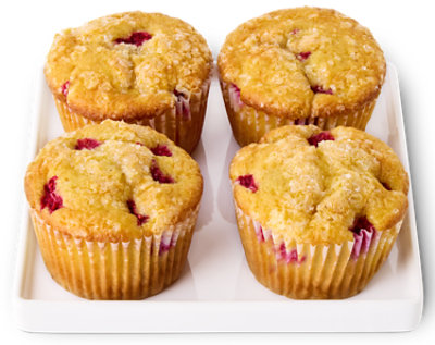 Sugar Topped Raspberry Muffins - 4 Count - Image 1